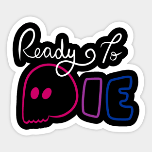 Ready To Die Emo Skull (Bisexual Colors) Sticker